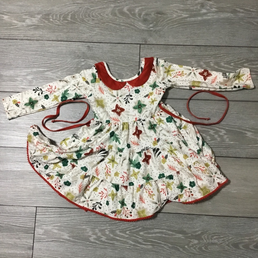 Cheeky Plum Long Sleeve Floral Dress size 3T